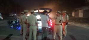 रामराज थाना प्रभारी ज्ञानेंद्र सिरोही द्वारा पुलिस टीम के साथ चलाया गया चेकिंग अभियान।