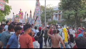 गोंडा: तरबगंज क्षेत्र में अकीदत के साथ निकला मोहर्रम का ताजिया जुलूस, सुरक्षा व्यवस्था रही चाक-चौबंद