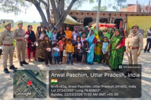 मिशन शक्ति अभियान के तहत अरवल पुलिस ने चलाया जागरूकता अभियान, महिलाओं को बताए सुरक्षा के उपाय।