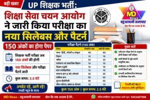 UP शिक्षक भर्ती: शिक्षा सेवा चयन आयोग ने जारी किया परीक्षा का नया सिलेबस और पैटर्न, 150 अंकों का होगा पेपर