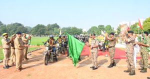 एकता दिवस के अवसर पर मोटर बाइक रैली का 95 बटालियन C.R.P.F. द्वारा स्वागत।